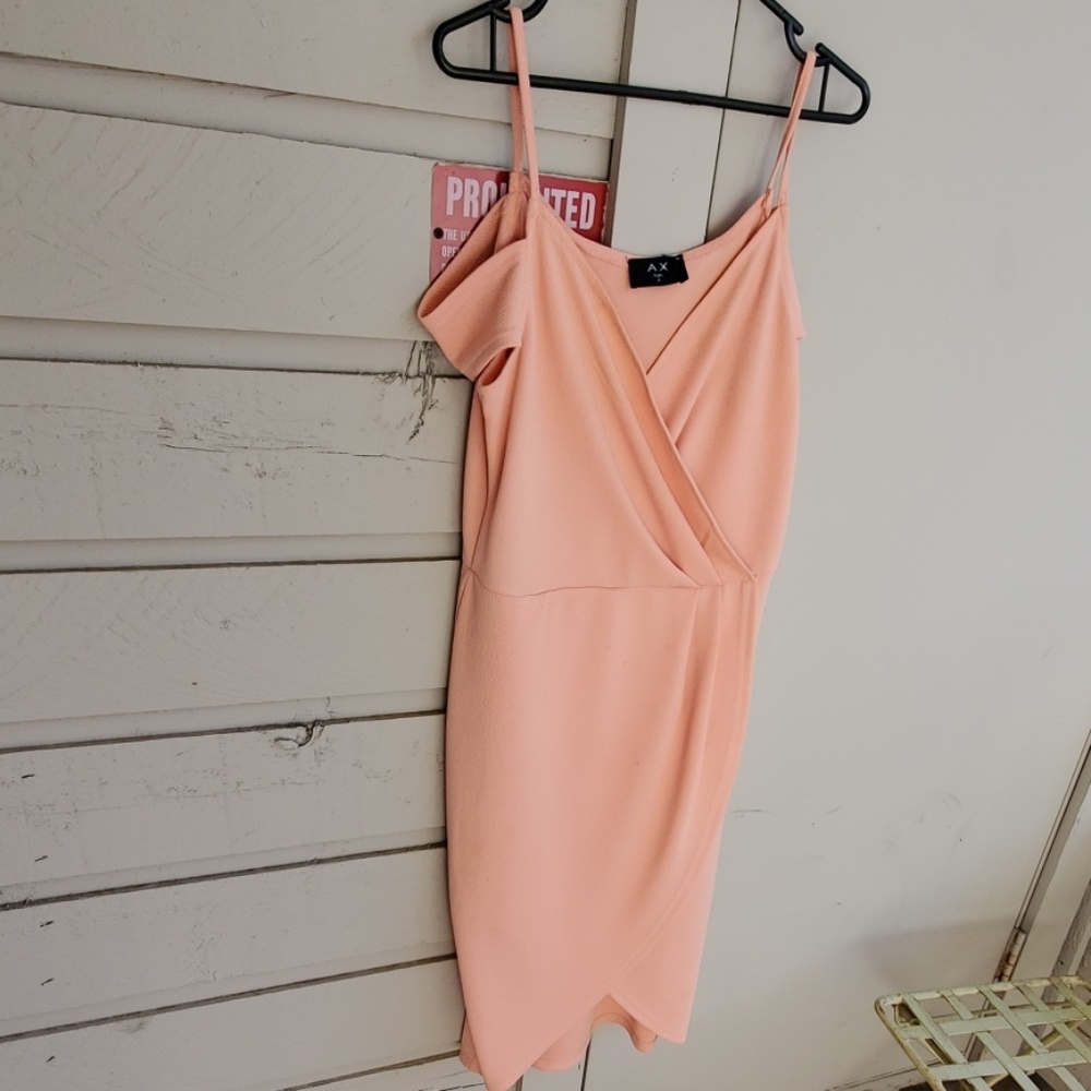 SOLD AX Paris | Cold shoulder Faux Wrap dress - Picture 3 of 14